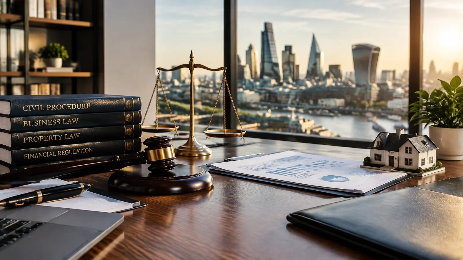 Professional adviser reviewing documents at a desk